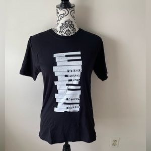 Music and Book lovers T-shirt. Where words fail music speaks piano